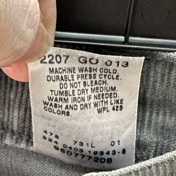 Vintage Levi’s Long Skirt Corduroy Surplus Sz 8 Gray Boho‎ Side Slit Red Tab - Picture 8 of 9